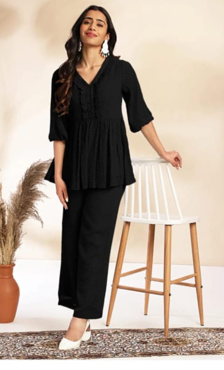 Peplum Top with Palazzo set