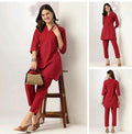 Maroon Linen Cotton Co-Ord Set
