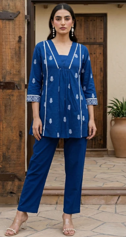 Women’s Embroidered Pure Cotton Co-Ord Set