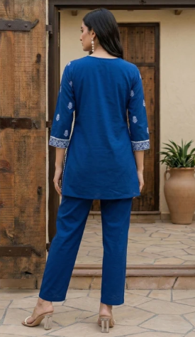 Women’s Embroidered Pure Cotton Co-Ord Set