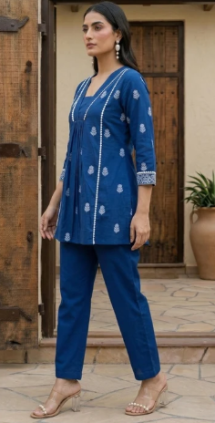 Women’s Embroidered Pure Cotton Co-Ord Set