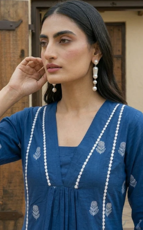 Women’s Embroidered Pure Cotton Co-Ord Set