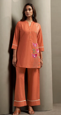 Women’s Pure Cotton Embroidered Kurta and Coordinated Pant Set