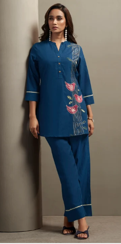Women’s Pure Cotton Embroidered Co-Ord Set