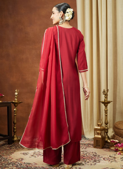 Regalia in Maroon: Chanderi Kurta Set